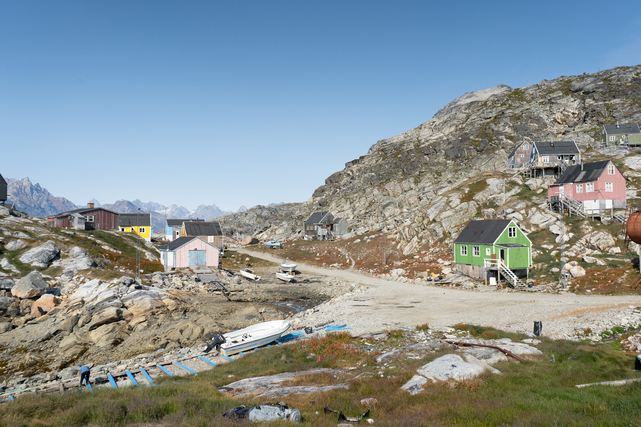 Colourful houses of Sermiligaaq. Photo by Visit East Greenland
