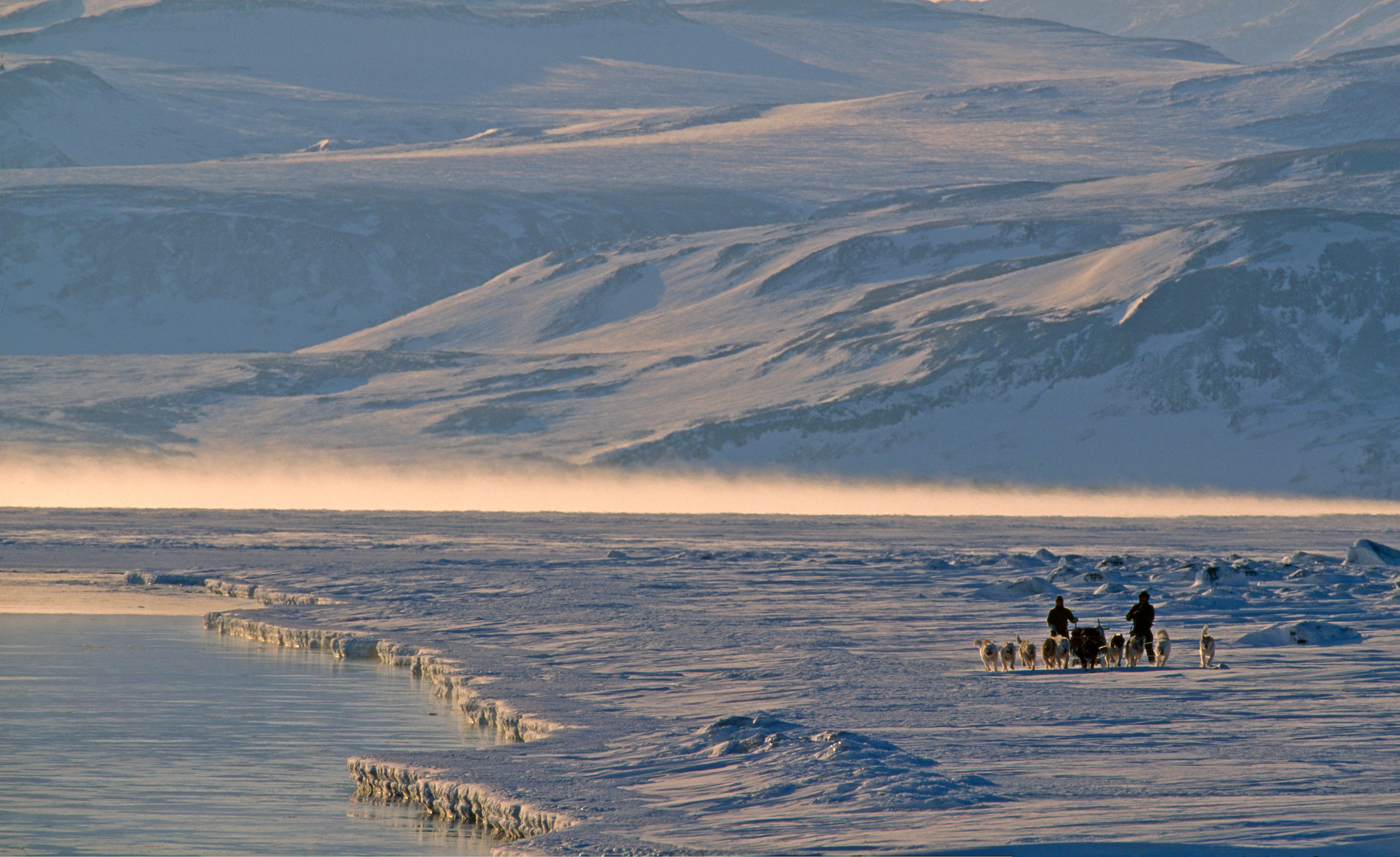 Dog sledding. Photo - Magnus Elander, Visit Greenland