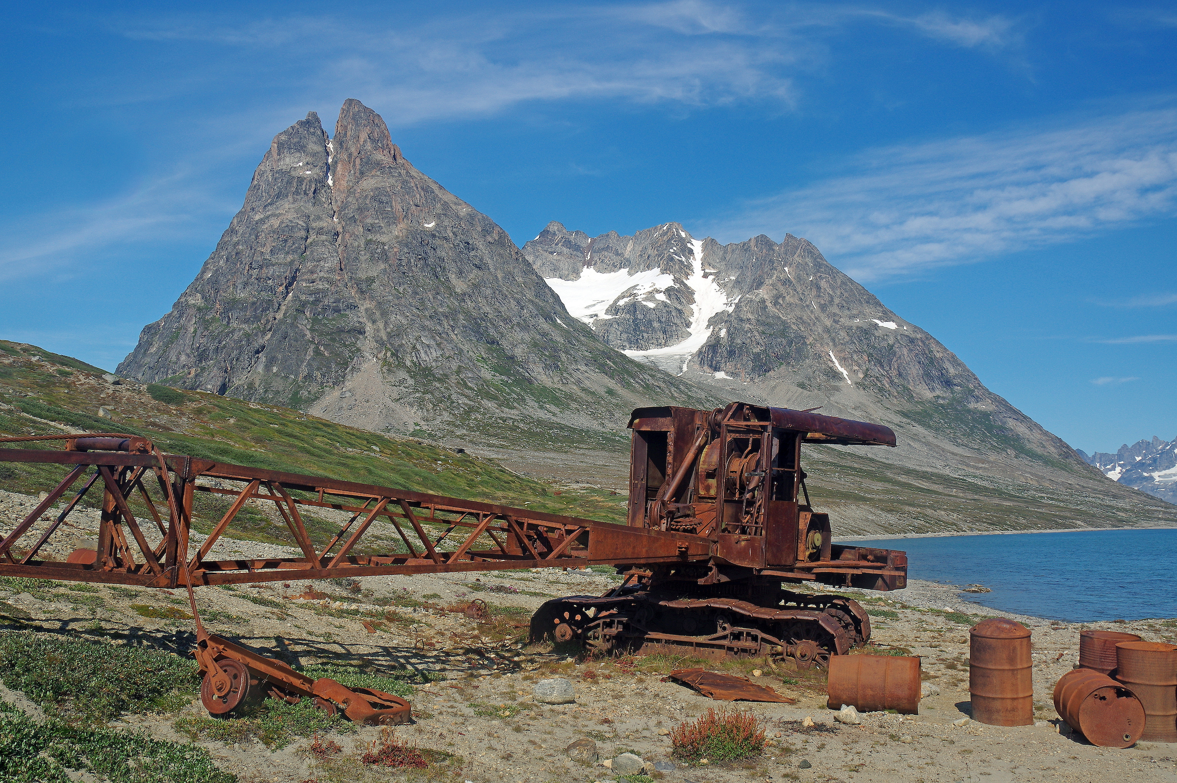 Rusted machine at Ikateq. Photo by Reinhard Pantke - Visit Greenland