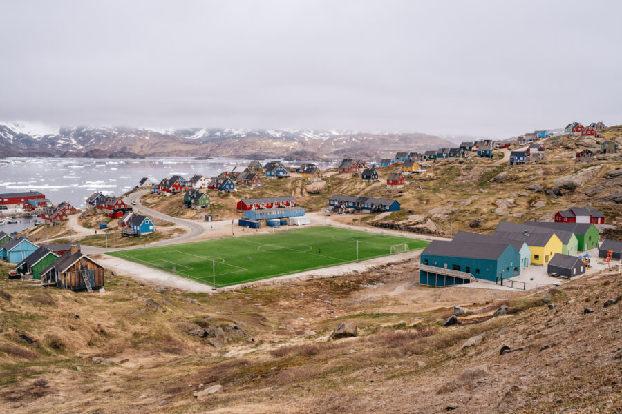 View over Tasiilaq's football court. Photo by Filip Gielda