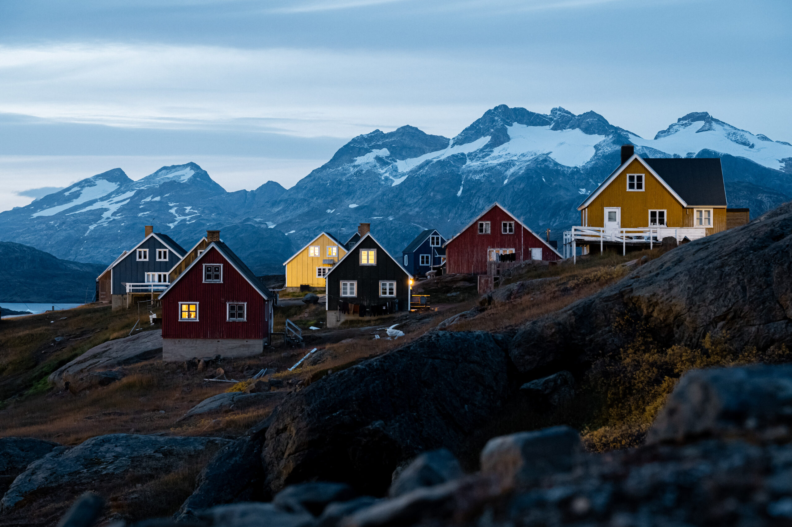 Evening fall view of Tasiilaq. Photo by Chris Koenig - Visit East Greenland