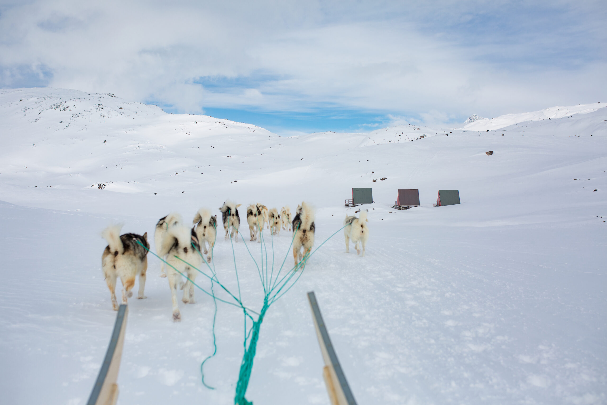 Down hill to the safety cabins. Photo by Aningaaq R. Carlsen - Visit Greenland