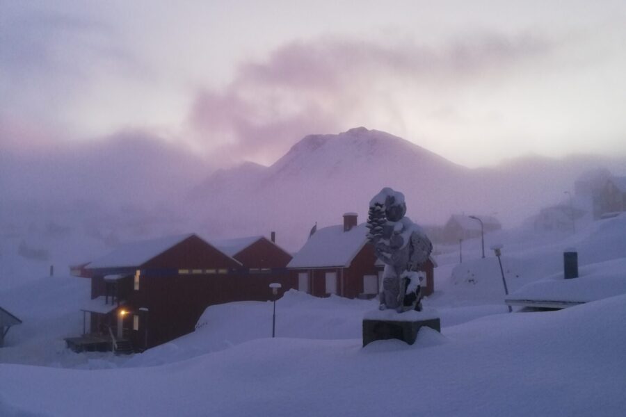 Piteraq storm approaching in Tasiilaq during winter. Photo by Anna Burdenski - Visit East Greenland