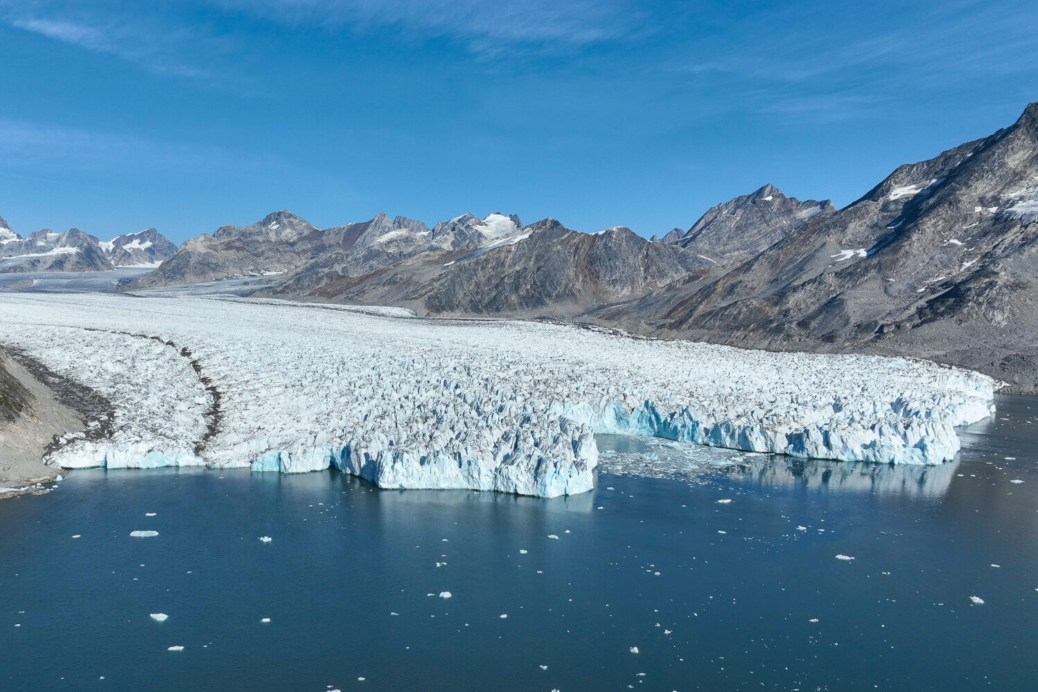 View of the front of Knud Rasmussen Glacier. Photo by Anna & Lucas Jahn - Visit East Greenland