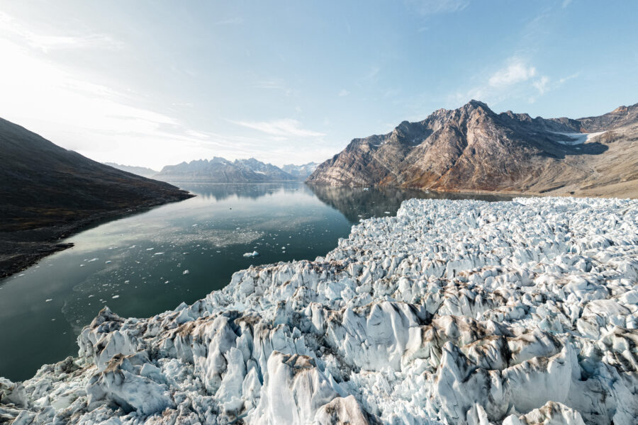 View over Knud Rasmussen Glaicer towards the fjord. Photo by Chris Koenig - Visit Greenland