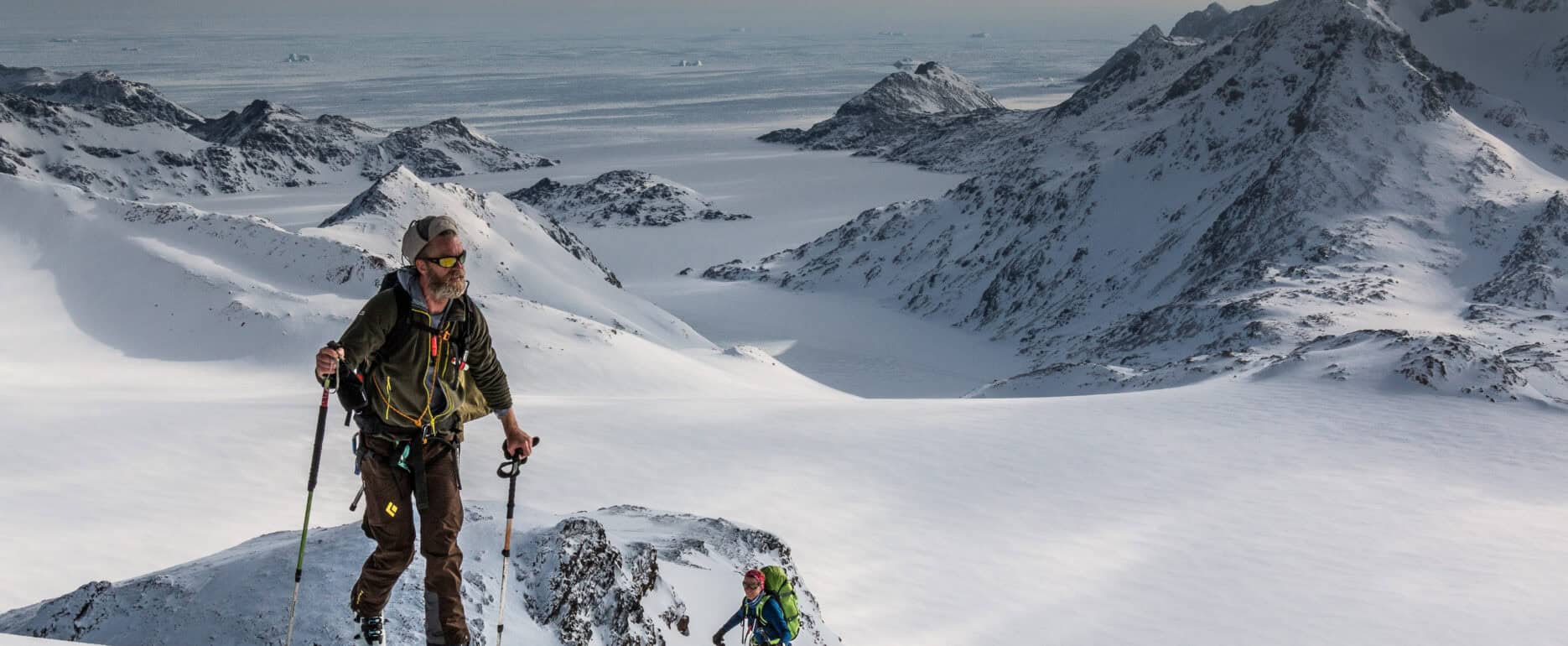 Making your way up the mountain on skis. Photo by Pirhuk